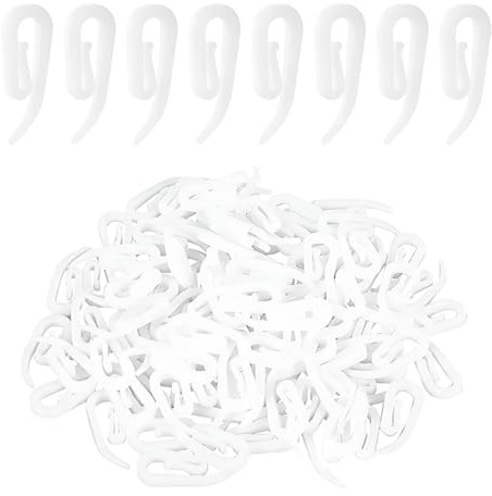 VBSYUYQ 50 Pcs White Plastic Curtain Hooks, for Pencil Pleat Header Tape