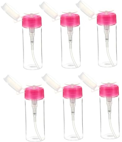ABOOFAN 6 pièces Lot de Flacons Distributeurs Plastique Transparent pour Dissolvant Vernis à Ongles Bouteille Doseuse et Réutilisable pour Liquide Cosmétique
