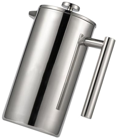 Healifty Cafetière à Piston Inox Double Paroi Résistante Chaleur avec Infuseur pour Café et Thé Pot Filtrant Multifonction pour Boissons Chaudes et Froides Usage Domestique