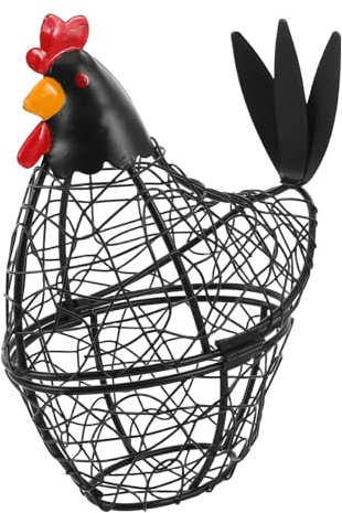 SOIMISS Küchen Eierkorb aus Draht 17X9X19cm Schwarz Eierhalter für Arbeitsplatte und Kühlschrank mit Luftzirkulation Stabiler Metallrahmen Dekorativer Eieraufbewahrungskorb