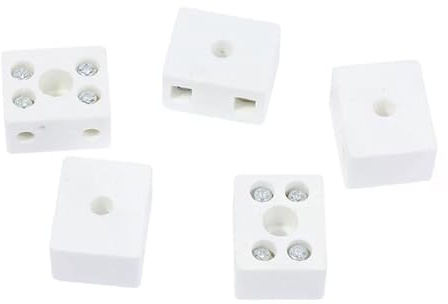 Morsettiera in ceramica Morsettiera for cablaggio in ceramica a 5 fori a 2 posizioni da 5 pezzi in porcellana ad alta frequenza Dua