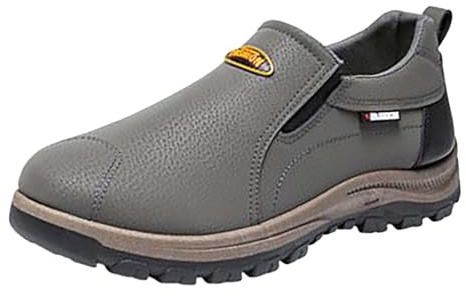 Slip on sneakers, män, extra breda slip-skor, smärtlindrande tofflor, diabetiker, promenadskor, bekväma löparskor, sneakers, halkskydd, sportskor, ortopediska löpskor, för män, GRÅ, 43 EU