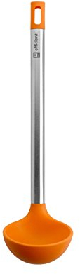 BRA Efficient Cazo de Cocina, Acero INOX, Nailon y Silicona, Naranja, 35 cm