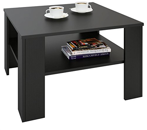 CARO-Möbel Couchtisch Wohnzimmertisch Felice in schwarz Holzoptik mit Stauraum, 68 x 68 cm