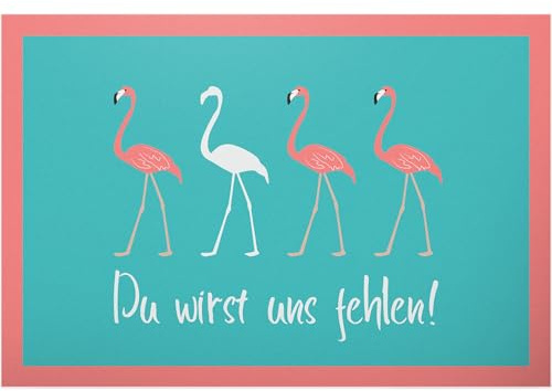 DankeDir! Du wirst uns fehlen Flamingo - Schild Abschiedskarte Jobwechsel Geschenkidee Abschiedsgeschenk Kollegen Geschenk Verabschiedung Kollege - Chef Abschied Arbeitskollege Büro