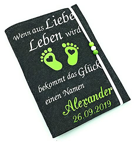 U-Heft Hülle mit Namen & Impfpassfach liebe leben untersuchungsheft baby