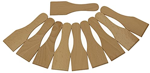 BICB Espátula raclette de madera para sartenes antiadherentes | Juego de utensilios para hornear | Herramientas y aparatos de cocina - Gran utensilio para hornear para cocinar y decorar (juego de 10)
