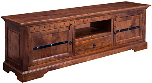 MASSIVMOEBEL24.DE | Oxford TV-Board Akazie 170x40x55 2, Farbe:Dunkelbraun lackiert, Größe:170x40x55 cm (BxTxH)