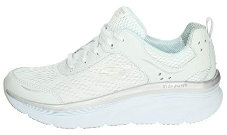Skechers D'lux Walker Infinite Motion, Scarpe Da Ginnastica Donna, Bianca White Silver, 36 EU