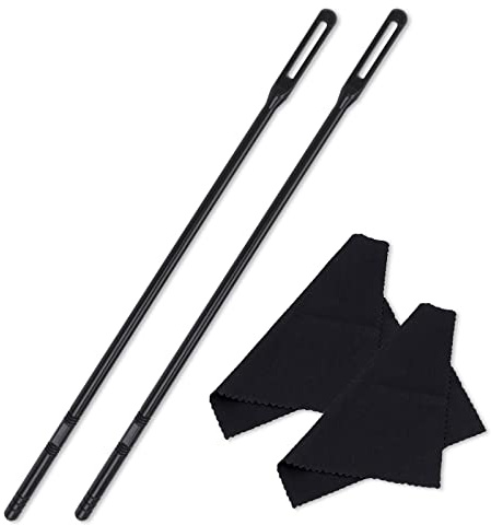 2 Set Flute Cleaning Kit, Flute Cleaning Rod and Cloth, Flute Cleaner Stick, Recorder Cleaner Rod with Clean Swabs, Flute Maintenance Care Tools for Piccolo, Woodwind Instruments