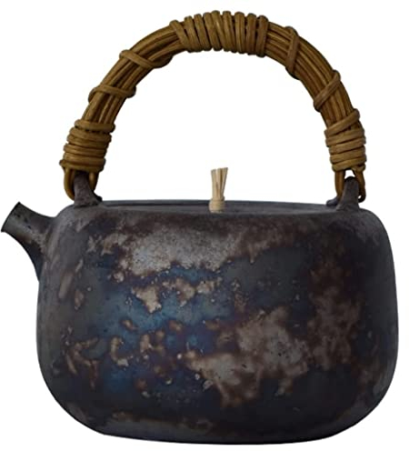 LIOONS Flötenkessel Wasserkocher mit Verbrühungsschutz-Griff, Teekannen, Vintage, handgefertigt, feiner Keramik-Teekessel für Zuhause, Küche, im Freien, 900 ml/30,4 oz Wasserkocher