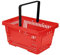Lot de 5 paniers à provisions rouges de 20 l - Empilables - Pour le commerce de détail - En plastique - Poignée de transport pliable