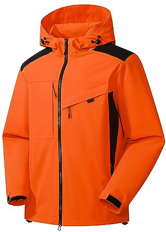 GULASISI Veste d'hiver thermique unisexe pour homme et femme - Parka coupe-vent à capuche - Pour ski, équitation, trench - Taille UK - Vêtements pour adolescentes et femmes - 7 jours, Orange, L