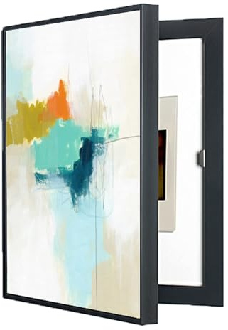 YLME Couvercle de Compteur de Boîte électrique - Boîte Décorative Moderne, Boîte de Compteur électrique Créative Couvercle Simple, Décoration de Comptoirs Cacher Les Peintures,Black(b),50x60 cm