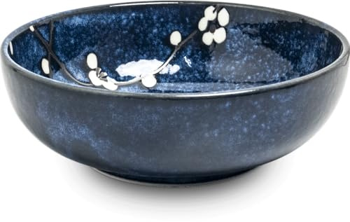 Luxe - Bol - Bleu Hana - Edo japan - Ø15 cm | H5,5 cm - Plats en céramique - Bol à fruits - Plat à fruits - Plat de service - Bol à salade - Ensemble de bols - Saladier - Bol à salade - Bol à mélanger