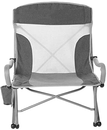 DRMEE Klappstuhl Angelstuhl Multifunktions-Klappstuhl Stereo Net Atmungsaktiver Kräftiger Eisenrahmen Hält Bis Zu 130 Kg Mit 2-in-1-Seitentasche Camping Stuhl