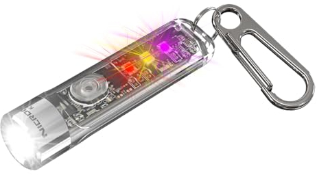 NICRON K11 Mini LED Taschenlampe Schlüsselanhänger 400 Lumen, 74m Reichweite Wasserdicht mit Rot Weiß Warm und UV und Licht, Wasserdicht IPX4 für Warnung Wandern