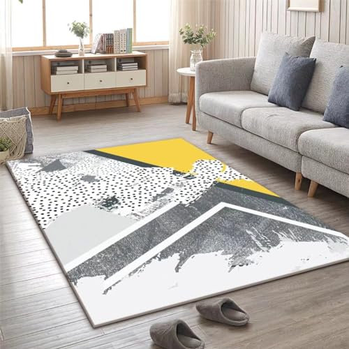 Kunsen 80X160CM Schreibtisch Teppich Kreative Geometrie, Einfachheit, Modekorridor, langlebig und einfach zu verwalten Teppich Kinderzimmer Mädchen grau Haus Dekoration Teppich Bettumrandung