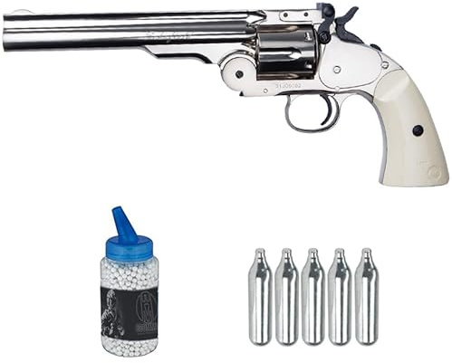 ASG Schofield 6” argento Full Metal Co2 (6 mm) | Pistola Airsoft (pallini in PVC) calibro 6 mm + caricatore 0,20 (potenza: 0,9 joule)