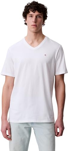 Calvin Klein Camiseta de Manga Corta Hombre Smooth Solid tee con Cuello de Pico