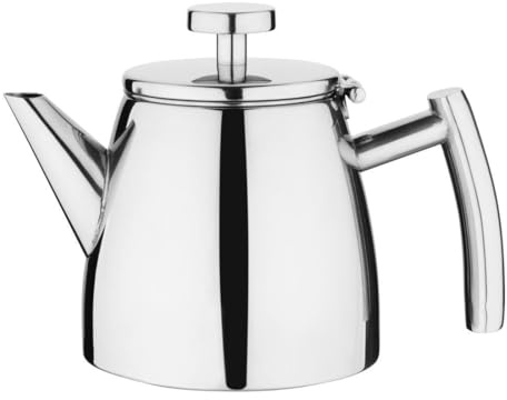 Olympia Conical Insulated Stainless Steel Teapot, 350ml DP600 | Removable infuser and spout filter ensure leaf-free pouring, with a hinged lid and dishwasher-safe design.