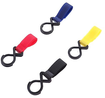 BESTonZON 4stücke Aufhängehaken Für Kinderwagen Einkaufstaschen Halter Mit Verstellbarem Gurt Tragkraft Für Wickeltaschen Und Rollstühle