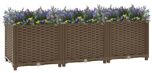 Somanki Hochbeet 120x40x38 cm Polypropylen, Palettenrahmen, Hochteich, Gemüsebeet, Kräuterregal Balkon, Blumenbeet, Kräuterspirale, Tomatenbeet, Pflanzhochbeet - 316517