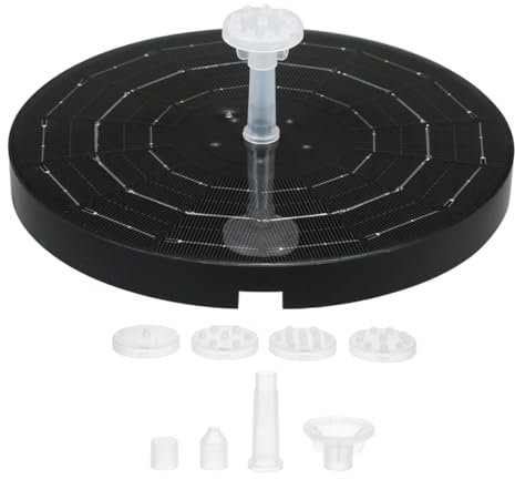 Kisangel 3.8w Pompe De Fontaine à Eau Solaire Pour Jardin Extérieur Avec Éclairage Led Et Embouts Transparents Pour Étang Et Bain D'oiseaux