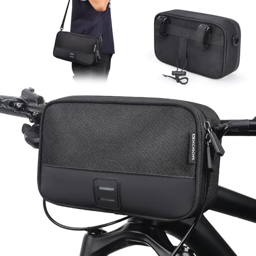 GXCROR Borsa da manubrio per bicicletta, borsa anteriore Magic Tape