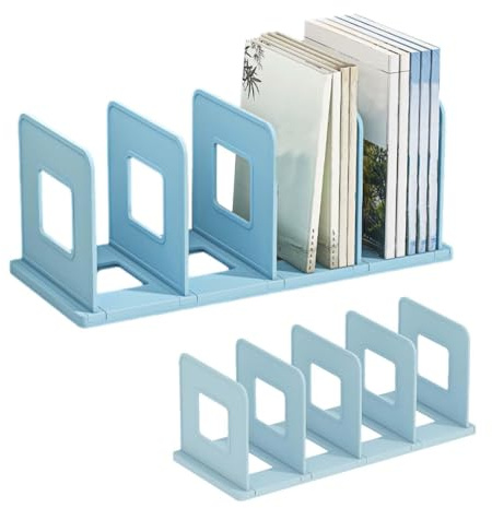 ZHYUAN Schreibtisch-Organizer,DIY Buchablagen,Zeitschriften-Halter,Zeitschriftensammler für Katalog,Stehsammler Archivsammle,DIY Buchablagen mit 4 Fächer,Katalogsammler für Bücher,Buchständer (blau)