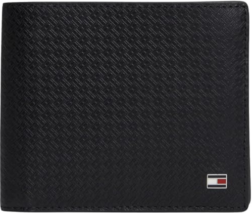 Tommy Hilfiger Th Emboss Extra CC and Coin AM0AM14243 Portefeuille à Deux Volets pour Homme Noir Taille Unique