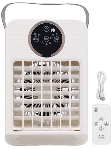 Tragbare Klimaanlage, Mini-AC-Lüfter, Verdunstungsluftkühler, 3-in-1-Multifunktionsdesign mit 700-ml-Wassertank, 7-Farben-Licht, USB, geräuscharm, für Schlafzimmer, Büro, Reisen,