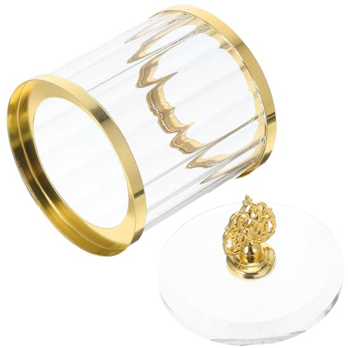 Homoyoyo Bocal en Cristal avec Couvercle Hermétique Sucrier Transparent de Petite Taille Boîte à Bijoux Décorative Portable Rangement Multifonction pour Snacks Thé et Accessoires