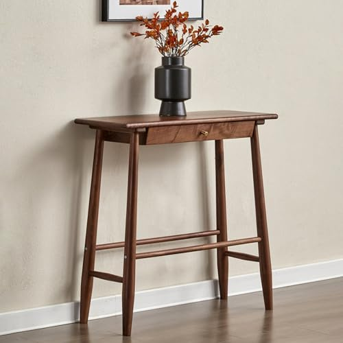 SXYCKRUI Consola Estrecha de Madera de Nogal, Moderna Mesa Entrada Recibidor con Cajones para Puerta de Entrada, Sofá, Sala de Estar y Recibidor(80 * 30 * 80 cm/31 * 12 * 31 in)