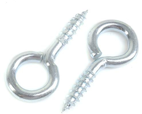 Pack of 100 Metal 25mm Screw Eyes - Heavy Duty Loop/Vine/Hoop/Frame Eye Hooks