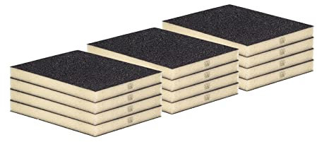 Schleifschwamm Schleifmatte I Körnung K100 12er Set GROB I DIY, Handschleifer für verschiedene Materialien geeignet I weiches anpassungsfähiges Schleifmittel, Schleifklotz, Schleifblock