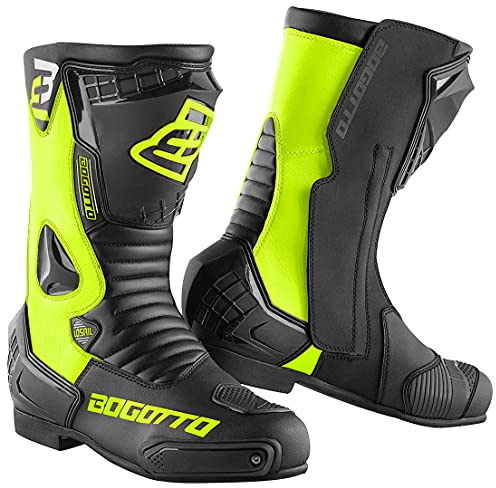 Bogotto Losail Stivali Moto, nero/giallo fluo, 42