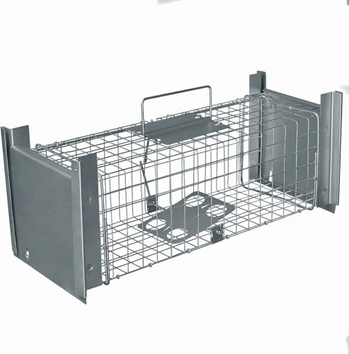 Tierfreundliche Lebendfalle, Nagerfalle für Lebend Wiesel, Ratten, Nerze | Effektiv & Verletzungsfrei fangen | Wiederverwendbar , einfach zu Stellen | Anleitung und Köder | Jagd, Käfig, Box