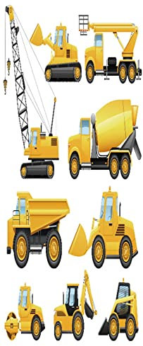 A.Monamour Türtapete Selbstklebend Türfolie Türposter 3D Cartoon Stil Gelbe Lastwagen Auf Weißem Hintergrund Vinyl Folie Türdeko Tapete Wandbild Türaufkleber Türtattoo 77 x 200 cm