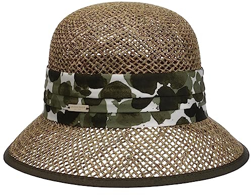 Seeberger Selvona Seegrashut Strohhut Strohglocke Glockenhut Sonnenhut Sommerhut Damenhut Gartenhut Damen - Sommer Frühling-Sommer - One Size Oliv