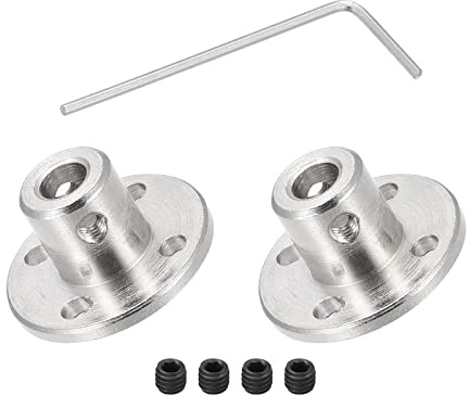 DMiotech 2 Paquet 5mm Bride Accouplement Connecteur Rigide Guide Arbre Support Coupleur Arbre Accouplement avec M1.5 Hex Clé et Vis pour Bricolage RC Modèle Moteurs