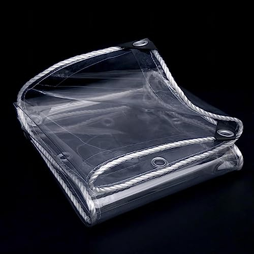 YHBZ Hochbelastbar wasserdichte Planen,PVC Transparente Abdeckplane,Poly Clear Vinyl Tarp Abdeckung mit Ösen,Anti-Aging-Isolierung weich,Outdoor-Garten in Zeltplane,mit ösen,2x3.5m/6.6 * 11.5ft-T