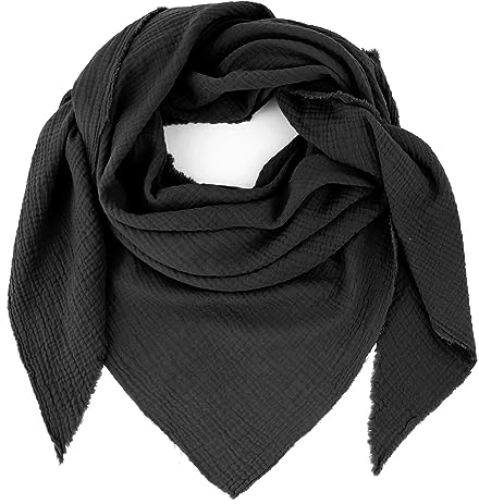 Glamexx24 Damenschal Musselin Dreieck Schal, XXL Schal verschiedenen Farben Halstuch Winterschal aus Baumwolle Hergestellt in Italien