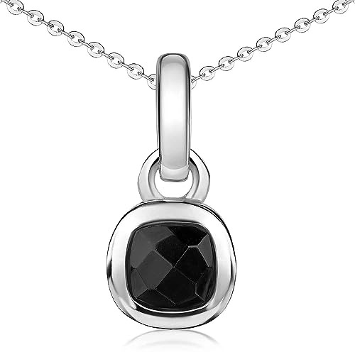 MATERIA by Matthias Wagner Quadratischer Edelstein Anhänger Silber 925 wahlweise mit Kette