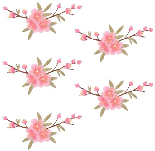 TEHAUX Aufnäher Zum Aufbügeln Blumen Patches Gestickte Applikationen Für Kleidung Rucksack Hüte Mäntel 5 Stück 4.45X2.17In Stoffflicken Diy Dekoration