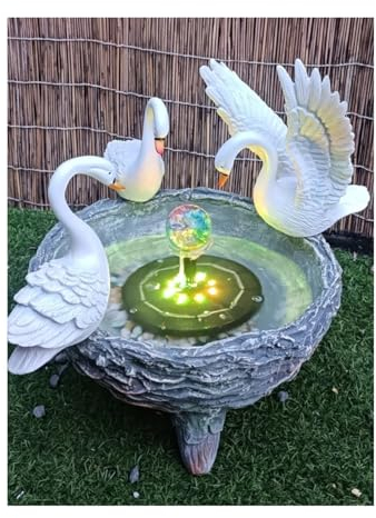 FUHAI-666 Gartenbrunnen Garten-Schwanen-Ornamente, Blumentöpfe, Garten-Landschaftsgestaltung, Brunnenwasser-Ornamente, Terrassen-Terrassen-Ornamente Askadierendem Springbrunnen (Color : B)