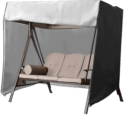 OPTUTUS Outdoor-Hängemattenabdeckung, wasserdichte Terrassenschaukel-Abdeckung für 87 x 49 x 67 Zoll Gartengleiter, Schaukel, Baldachin, Schwarz