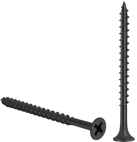 VGBUY 70pcs #8 × 3 inch Drywall Screws, Black Wood Screws, Coarse Thread Sheetrock Screws, Phillips Head Drive, High Hardness Black Screws for Drywall, Sheetrock, Wood