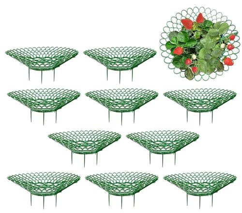 ETUCYNG 10 Supporti per Fragole, Supporto per Piante di Fragola, con 3 Gambe stabili, mensola per Piante Rimovibile, Riutilizzabile, per Il di Crescita 20,5 x 20,5 x 8,4 cm
