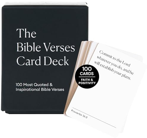 Christian Journal Co. 100 Bibelversekort | Bibliska skrifter och inspirerande bönkort | Mest citerade verser | Bygg positiv och djup tro | Perfekt andlig gåva | Presenterad i kvalitetslåda
